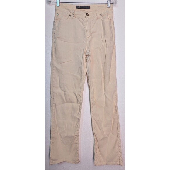 Dismero Women's Size 28x30 Beige Tan Straight Leg Linen Pants (411) - Picture 1 of 5